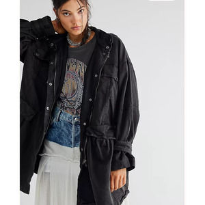 Free People Nocturne Parka Longline Jacket Black Small